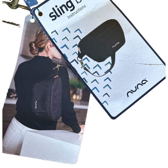 Nuna Stroller Sling Shoulder Bag  8 Compartments Color Curated Gray NEW - Picture 6 of 11